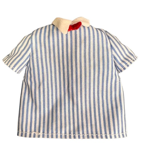 Vintage Barbie Ken Striped Shirt Weekend Collection Blue White Red Bowtie 1988 - Picture 1 of 5